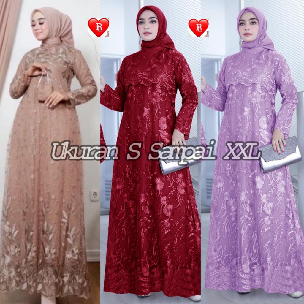 RED LOVE 136 ( TERMURAH )GAMIS SONAYA / GAMIS TILEMUTIARA FASHION/ GAMIS PESTA TILEMUTIARA TERBARU/ GAMIS TILEMUTIARA TERBARU/ GAMIS BRUKAT TERLARIS/ GAMIS BAJU PESTA