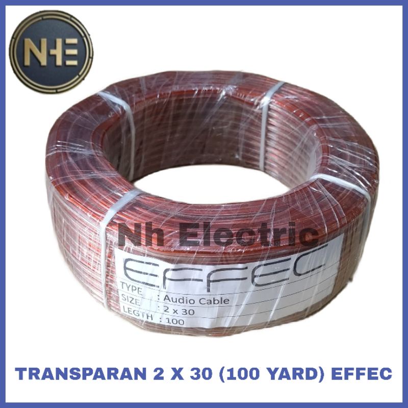 Kabel Listrik Transparan 2x30 100 Yard Effec - Kabel Trans Audio Serabut 2x30 100Y Effec