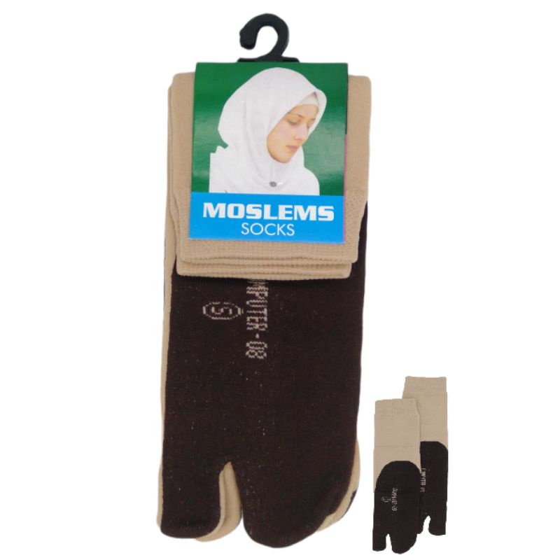 Kaos kaki Jempol Polos Pendek Warna Kulit / Kaos skaki Wanita Warna Cream Tapak Hitam / Kaos kaki Je