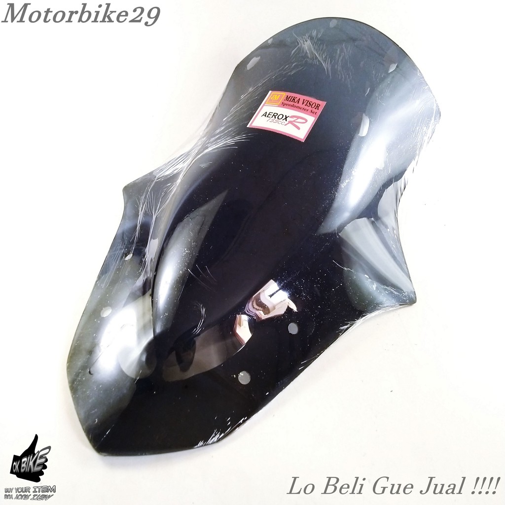 Visor Aerox 155 Hitam Transparan Model Hiu Panjang Windshield