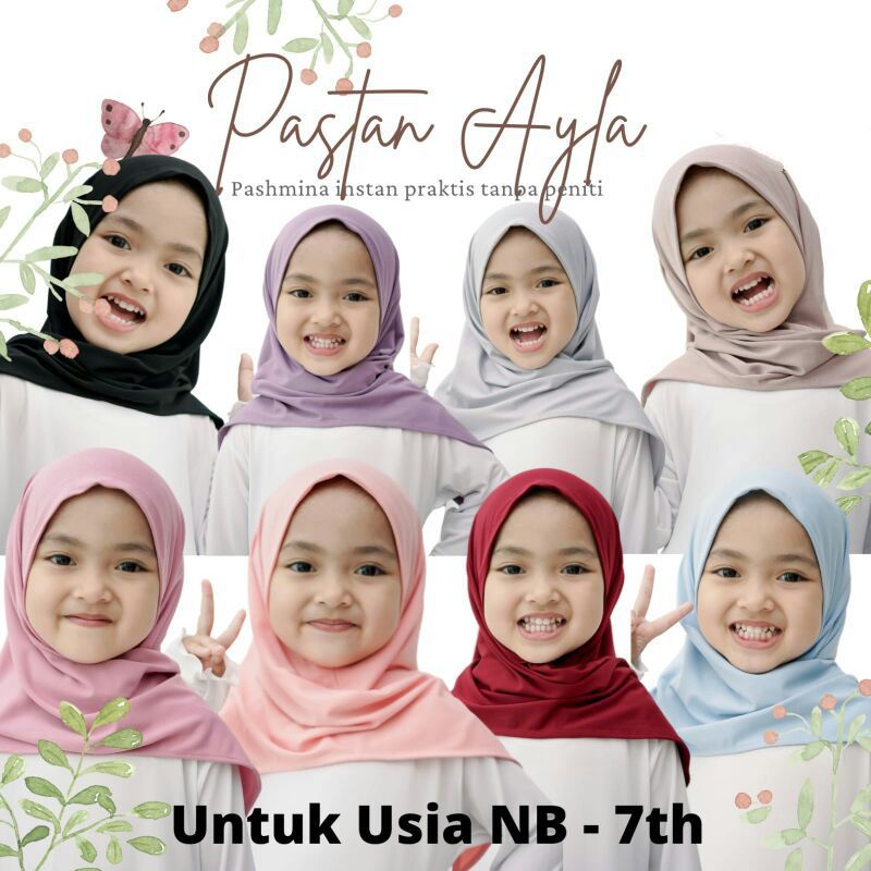hijab Pastan Pasmina instan anak jersey tebal | segitiga 4in1 | segitiga instan bayi | kerudung bayi