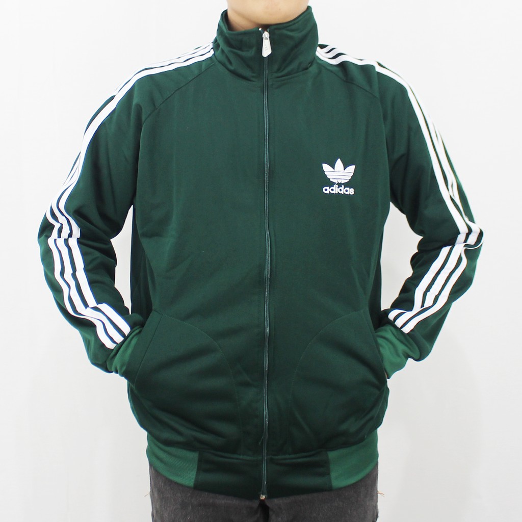 JAKET ADIDAS FIREBIRD HIJAU LIST PUTIH M L XL - JAKET FIREBIRD ADIDAS - JAKET OLAH RAGA - TRAINING