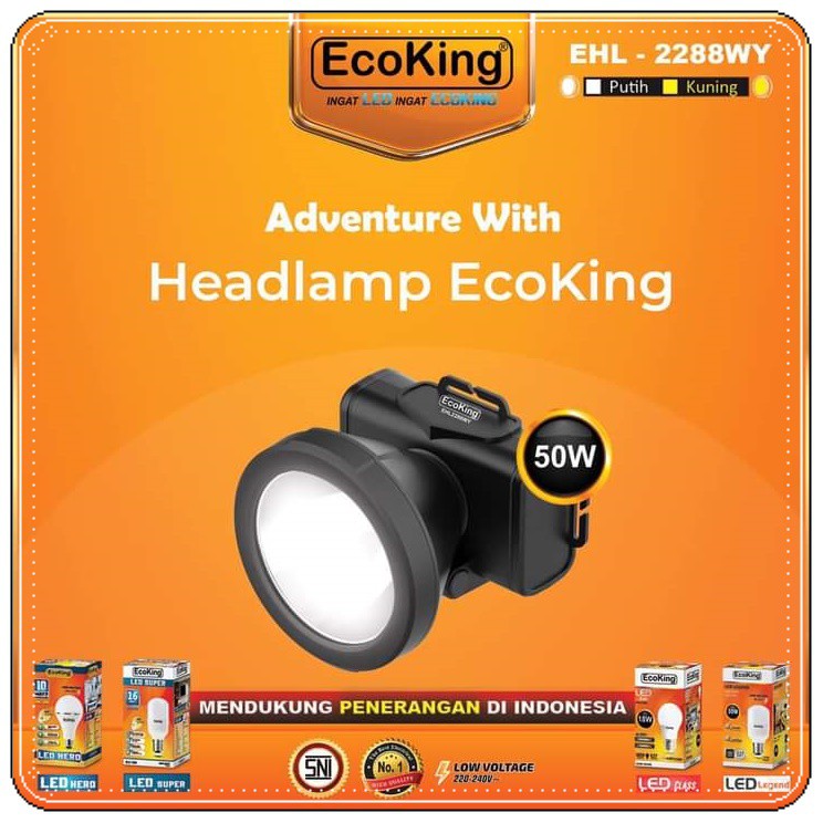 Mitra88sby senter kepala led murah Ecoking ( headlamp ) 2203 2240 2246 2285