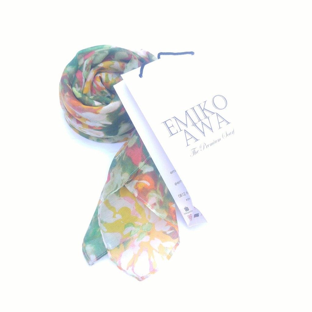 TERLARIS Kerudung Segiempat Motif Forest / Hijab / Jilbab / Emikoawa / Organza