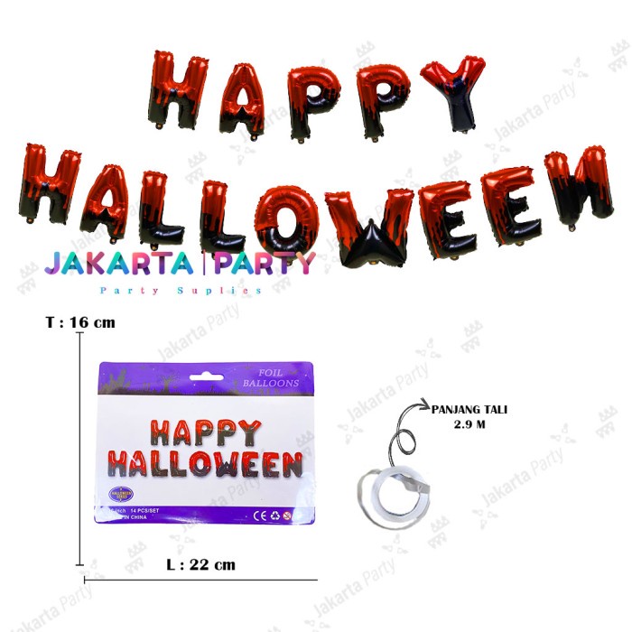 Balon Foil Set Happy Halloween / Balon Halloween / Balon Foil Huruf