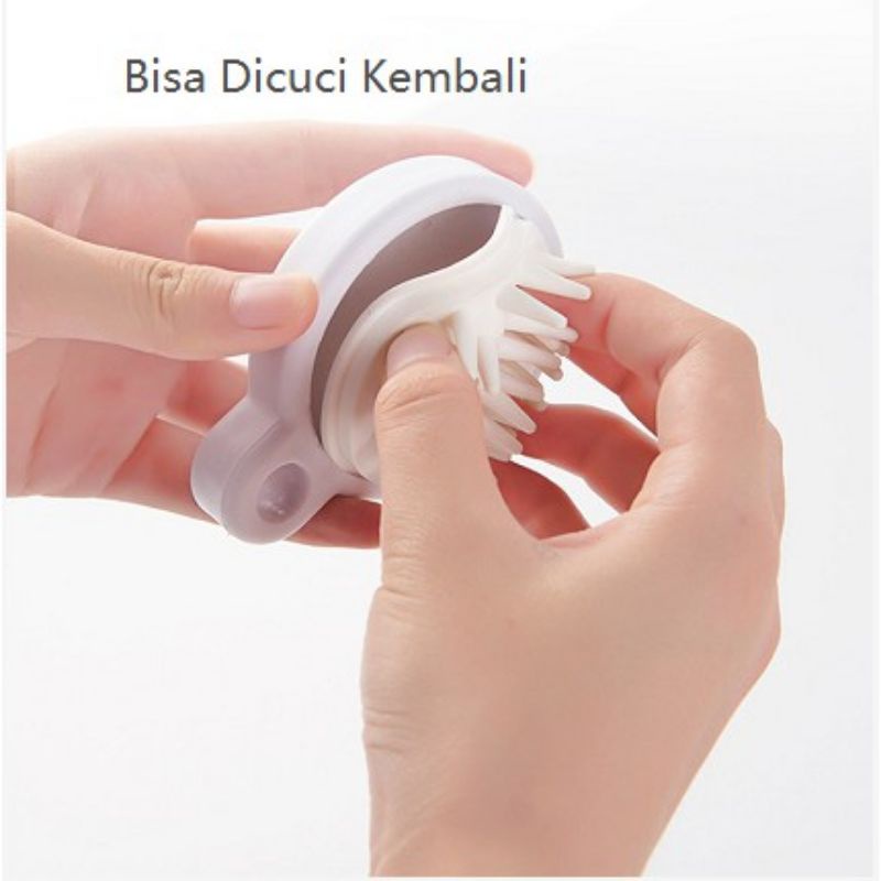 Alat Pijat Kepala Silikon / Sisir Keramas Silikon Bulat / Hair Message Anti Rontok