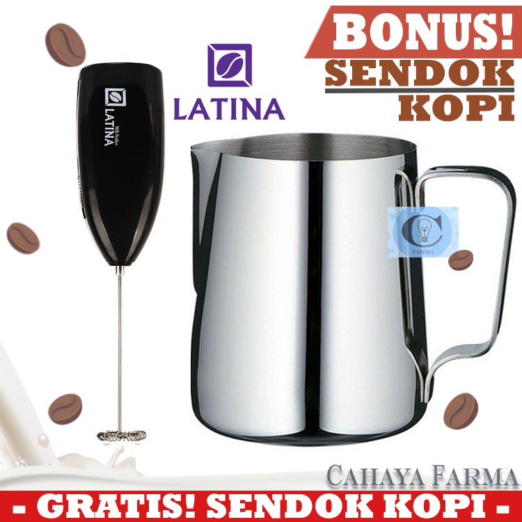 Paket Alat Latte - Milk Jug 350 Ml - Milk Frother Mini