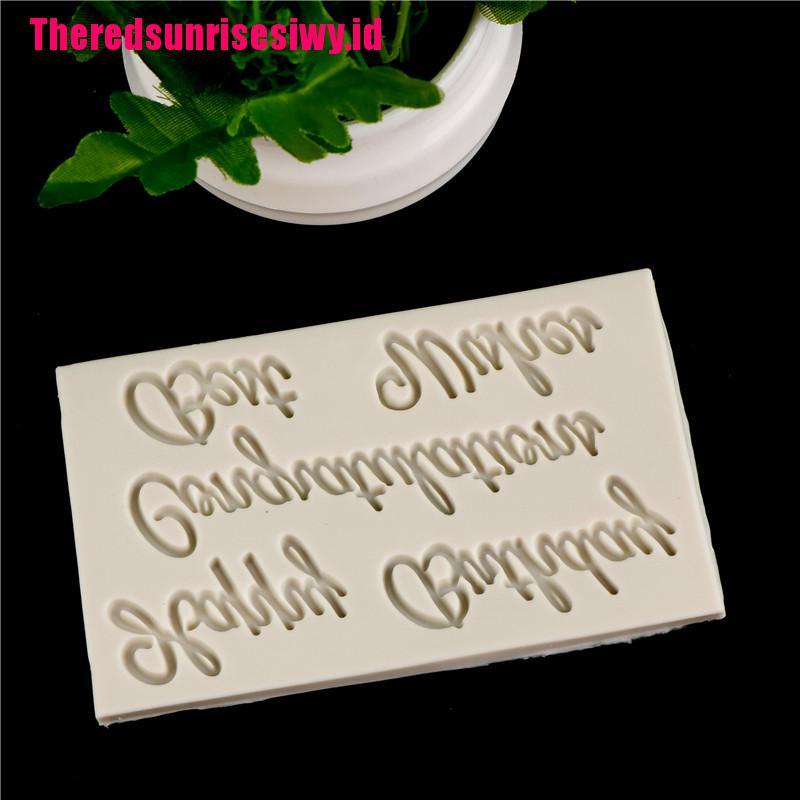 Home &amp; Living% Cetakan Adonan Kue Fondant Desain Tulisan Blessing Bahan Silikon