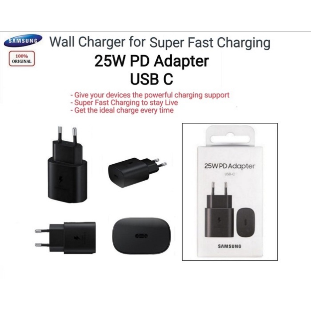 Samsung 25W PD Adapter USB-C Travel Charger Type C FastCharge Original