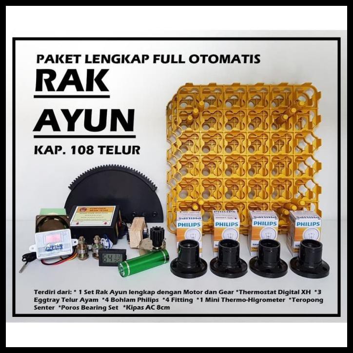 Paket Lengkap Full Otomatis Rak Ayun kap. 108 untuk Mesin Tetas Telur