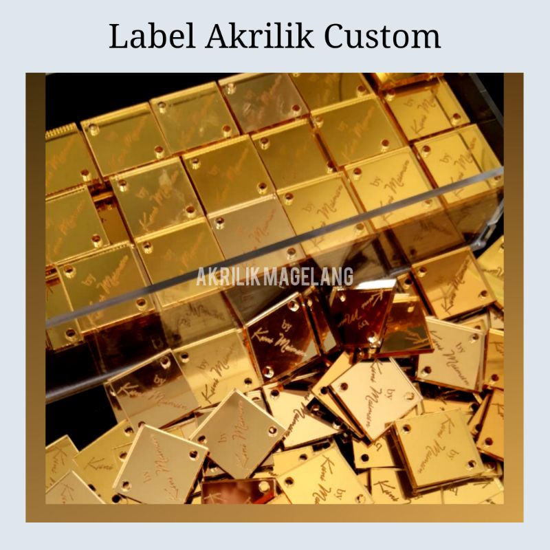 

Premium Label Hijab Akrilik Custom Satuan Tanpa Minimal Order Label Brand Fashion Jilbab Acrylic Grafir Ukir Nama