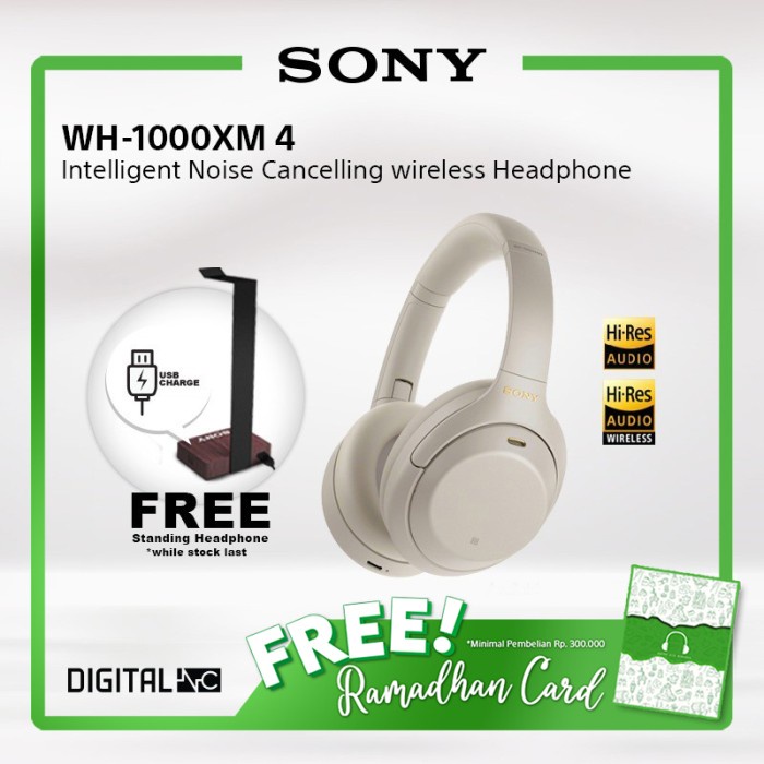 SONY WH-1000XM4 Silver Wireless NC Headphone / 1000XM4 / 1000X