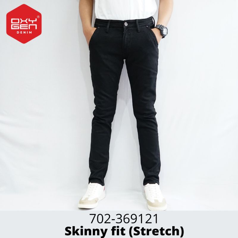 jeans oxygen denim skinny 6912 hitam