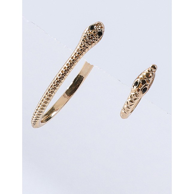 LRC Anting Set Fashion Gold Color Alloy Snake P82149