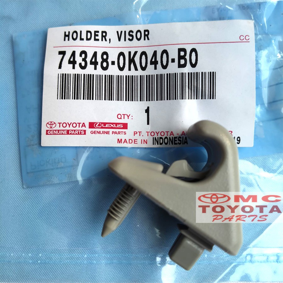 Dudukan Klip Holder Sun Visor Kijang Innova Fortuner 74348-0K040-B0