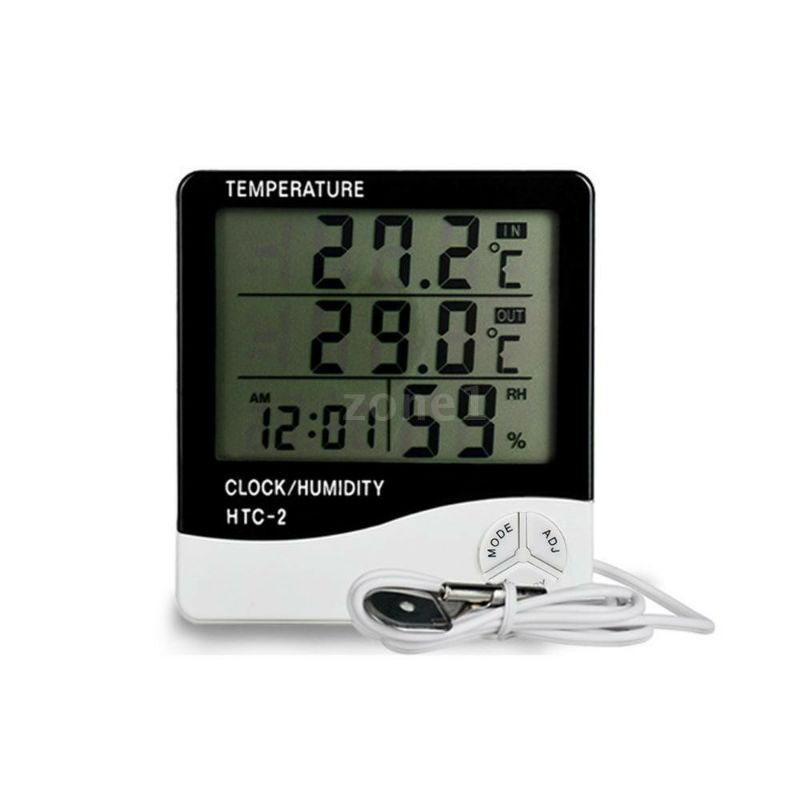 THERMOMETER HYGROMETER DIGITAL JAM TERMOMETER RUANG INDOOR HTC-2 3 BARIS