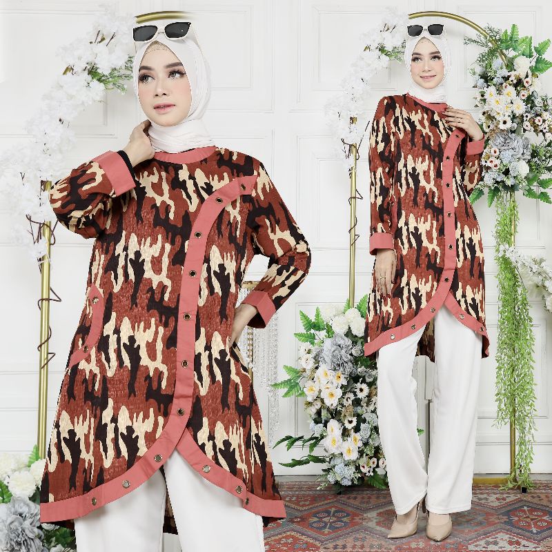 Atasan Tunik Loreng Army