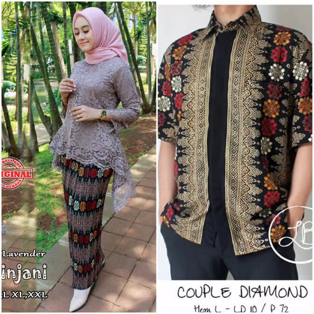 Kebaya couple tika Rinjani/Kebaya Couple/Kebaya KNF-Lavender set couple