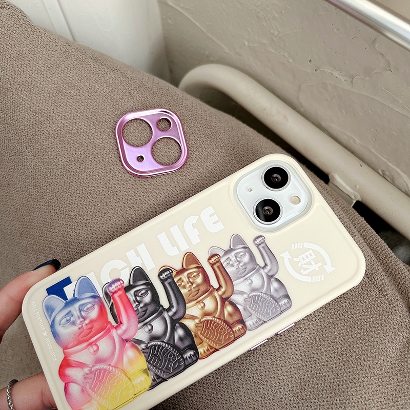 Case Iphone transparan pola awan Fungsi perlindungan lensauntuk Iphone seri