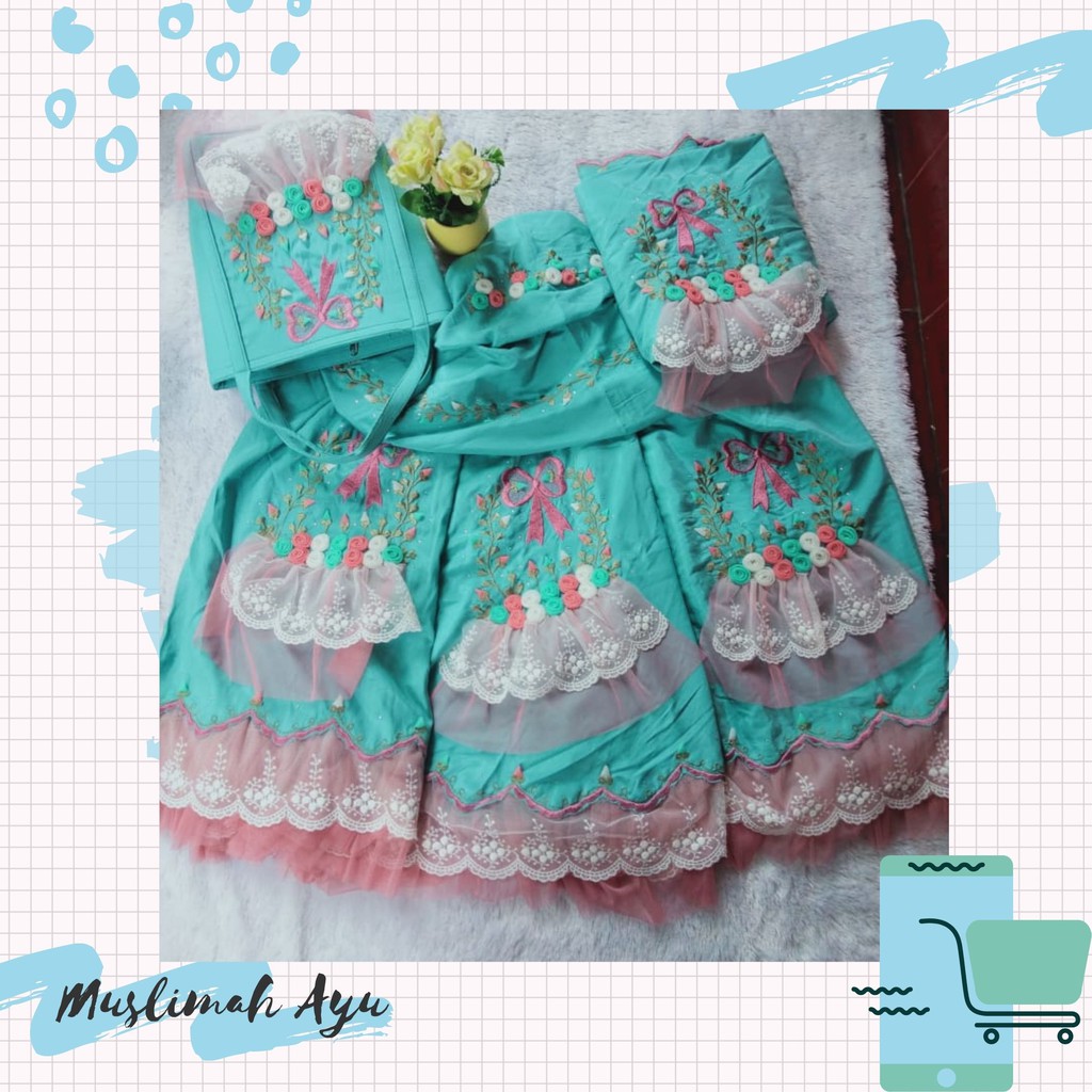 [FREE TAS  ]Mukena Bordir Sultan - mukena bordir mewah terbaru 2021 murah - Mukena Bordir Tile