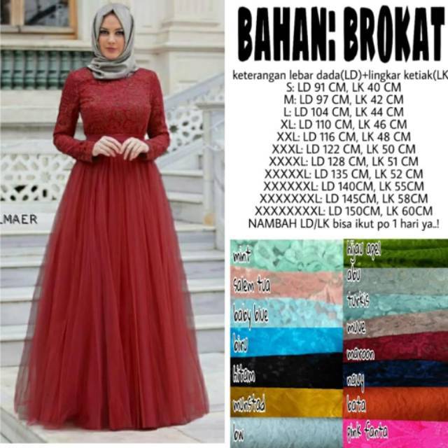 (ld150 cm)Alice Maxi dress gamis pesta brukat jumbo Bigsize murah