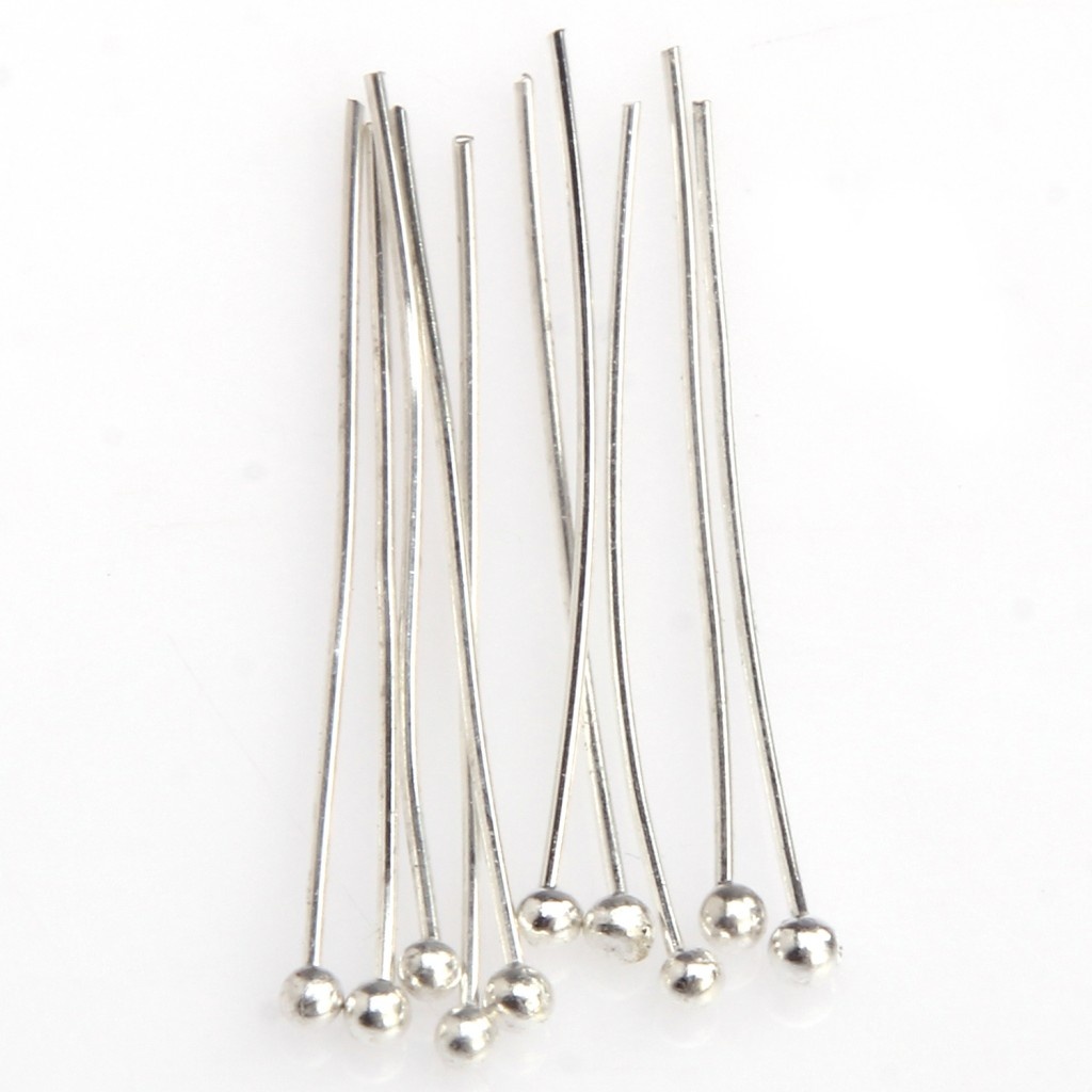 100pcs 25mm 30mm 40mm 50mm Smooth Metal Ball Head Pins Silver Tone Diy Accessories Supplies For Jewelry Making Findings