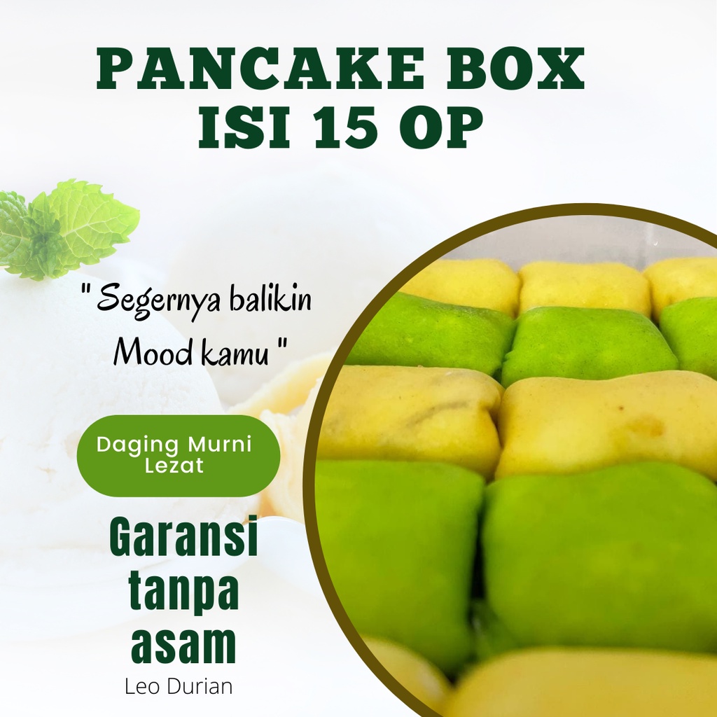 

Pancake Durian Medan Box isi 15 OP dan Rainbow