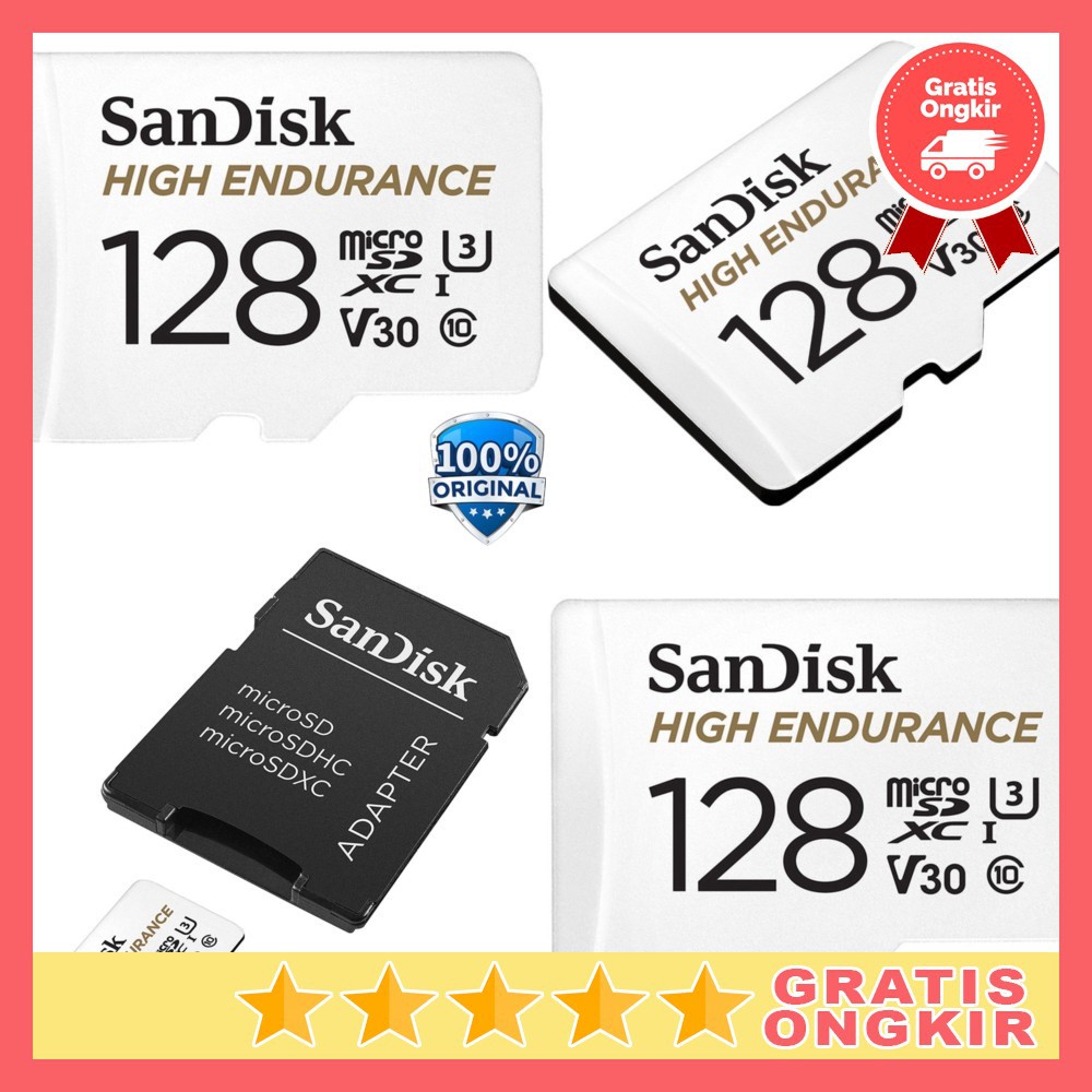 SanDisk High Endurance microSDHC Card UHS-I Class 10 U3 V30 (100MB/s) 128GB - SDSQQNR-128G