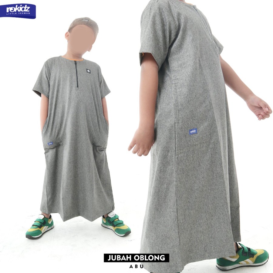 Jubah Oblong ROKIDZ Gamis Jubah Oblong Lengan Pendek Anak Laki-Laki