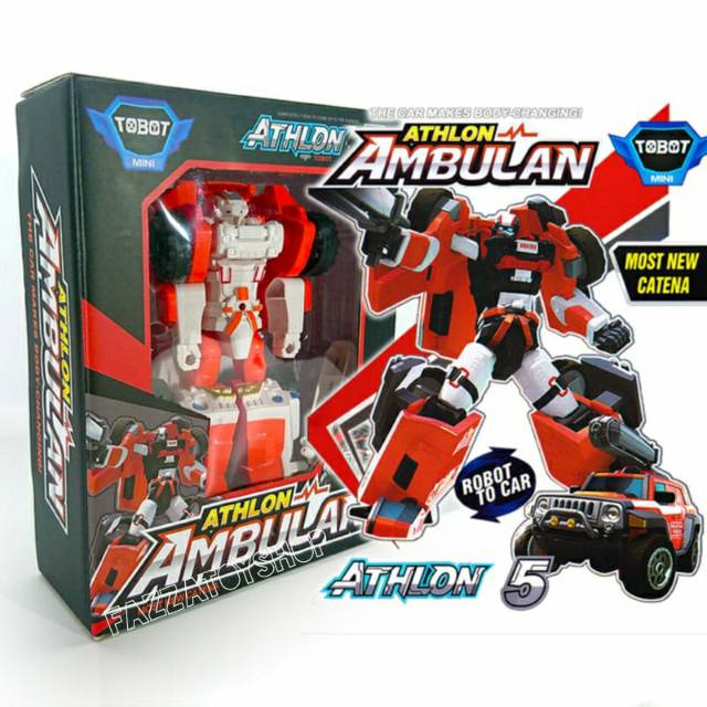 MAINAN ROBOT TOBOT ATHLON 5 AMBULAN CAR SERIES