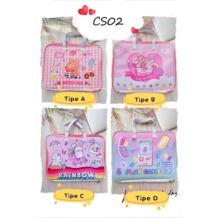 Tas macbook ipad laptop sleeve computer mac Case sarung CS02 CS07 Bear Unicorn