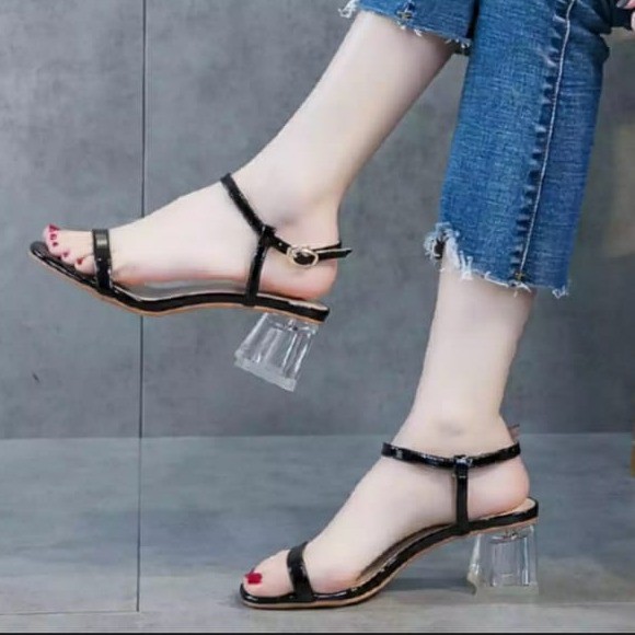 High Heels Hak Kaca Tali Kecil Lavender