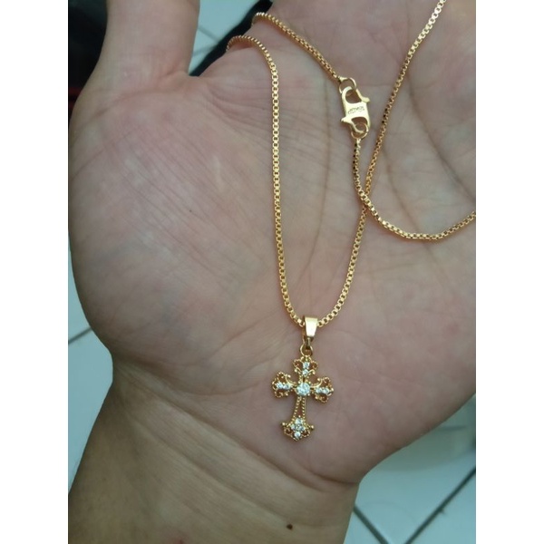 Kalung+liontin salib xuping uk45cm dewasa