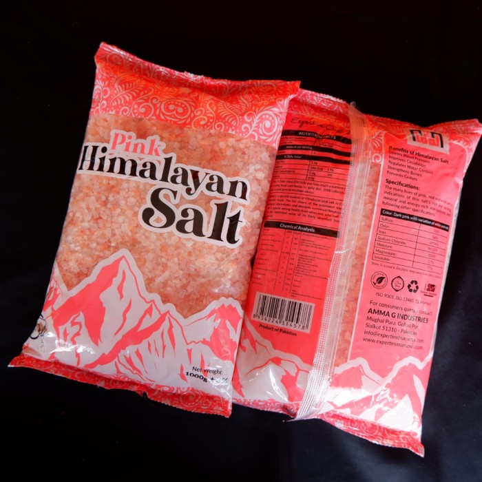 

uuttudd Himalayan Salt Crystal Rocks 1Kg - Garam Himalaya Kristal Fsfs201