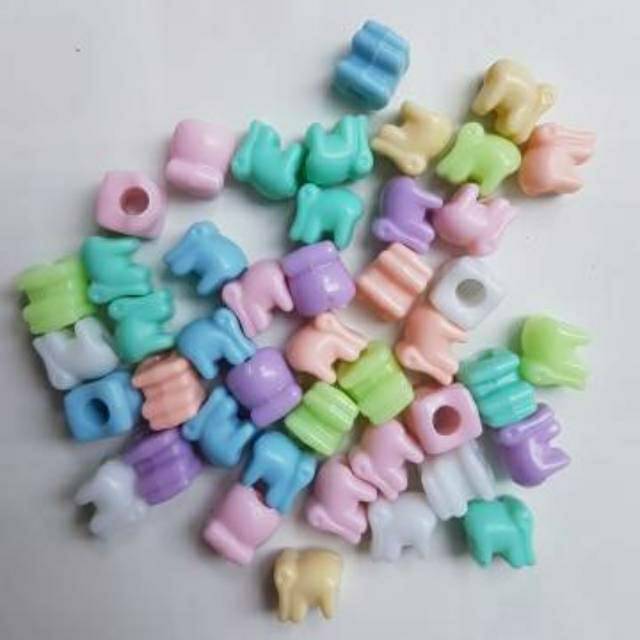 Beads plastik manik-manik bandul gelang kalung loomband charm DIY art