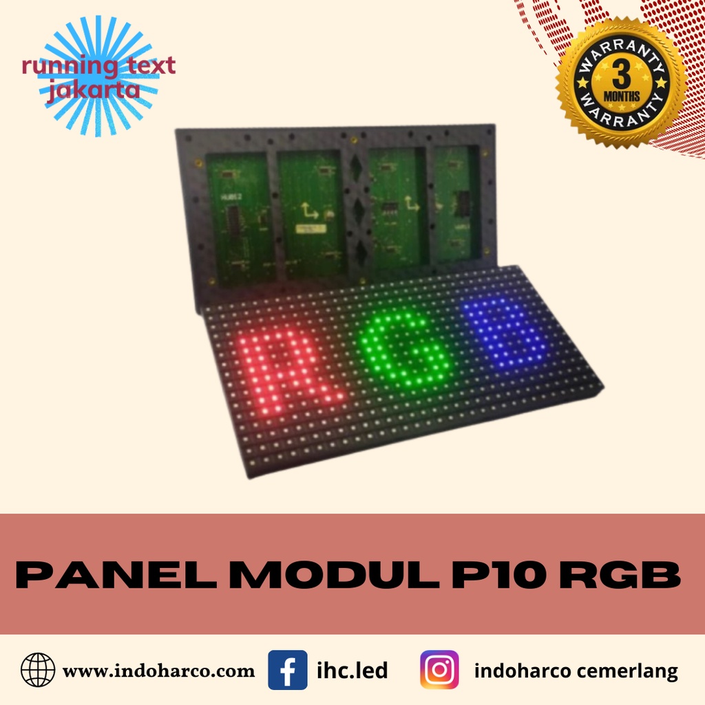 Panel Modul LED Running Text P10 Outdoor SMD
