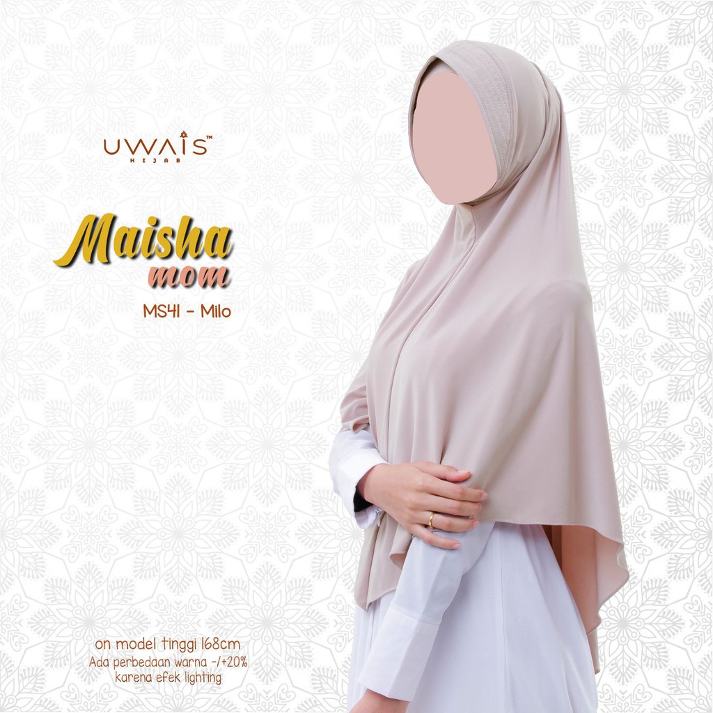 JILBAB INSTAN BERGO MAISHA KERUDUNG KAOS JERSEY  POLOS ANTEM UWAIS HIJAB SYARI TERBARU BEST SELLER-Milo