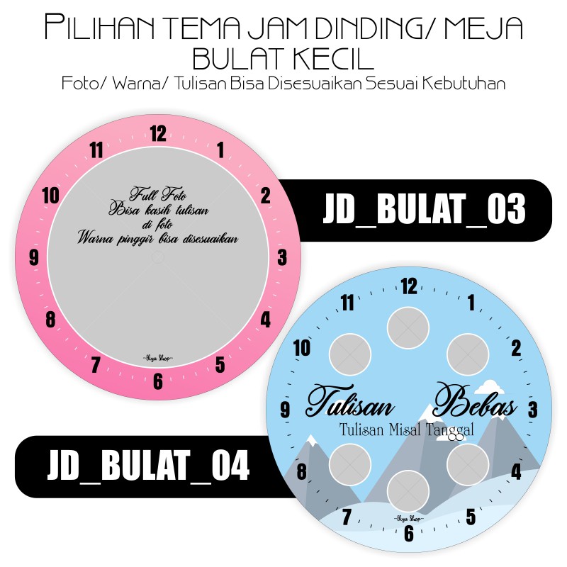 JAM DINDING ATAU JAM MEJA CUSTOM BULAT KECIL