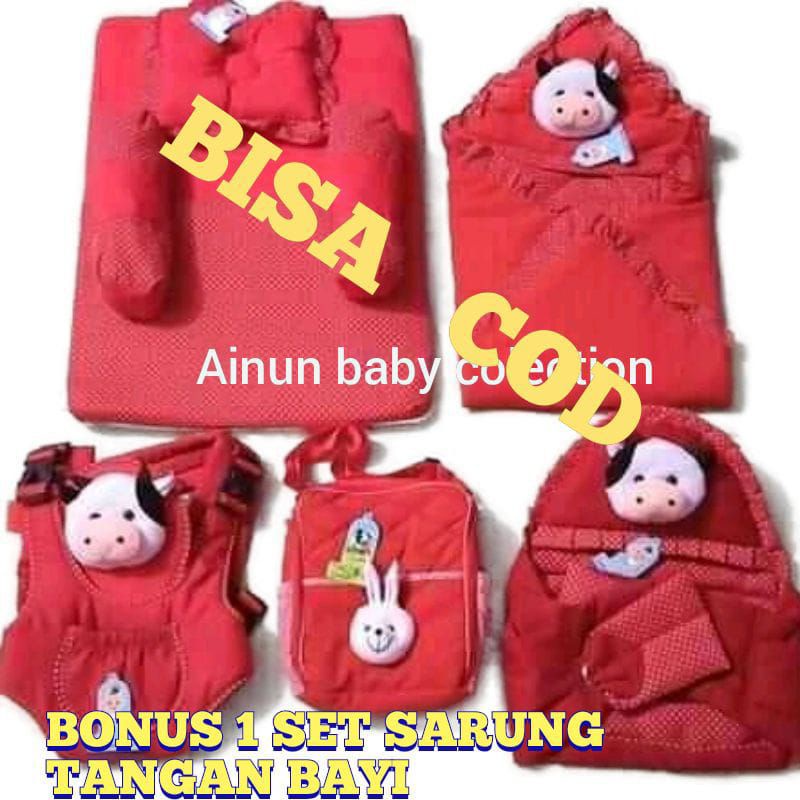 TERMURAH !!! SATU SET PERLENGKAPAN BAYI (PAKET HEMAT 5 in 1) BONUS 1 SET SARUNG TANGAN KAKI BAYI-2