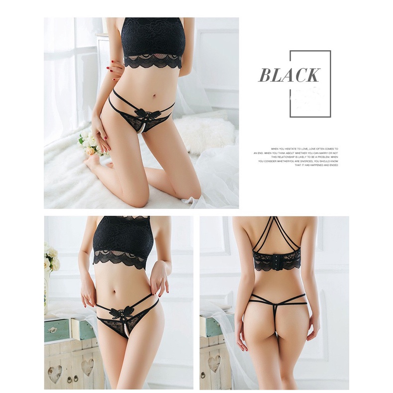 Sexy bead thong Wanita low Waist G String berongga celana dalam tembus Pandang 3C092