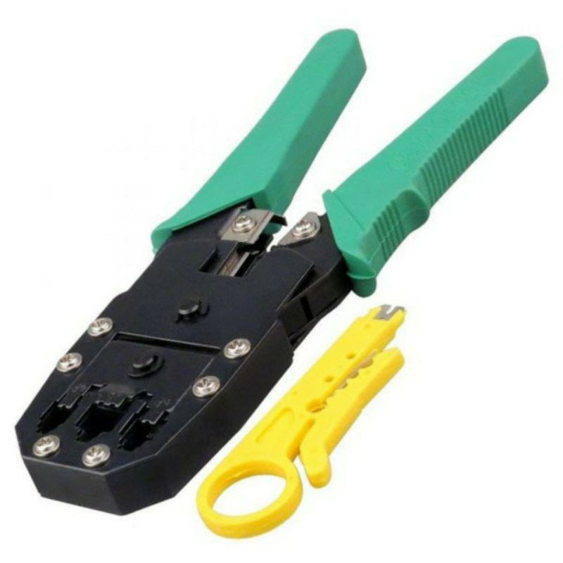 PAKET LENGKAP TANG CRIMPING CAT 6 KRIMPING 315 CRIMPING TOOL TANG POTONG , CONECTOR RJ45 CAT 5E , TESTER LAN RJ45