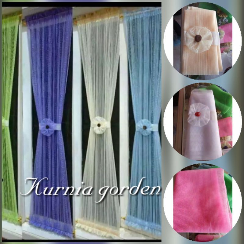 gorden/hordeng/korden/gordyn gorden spiral kupu kupu Bahan vitrase polos warna gorden jendela murahh