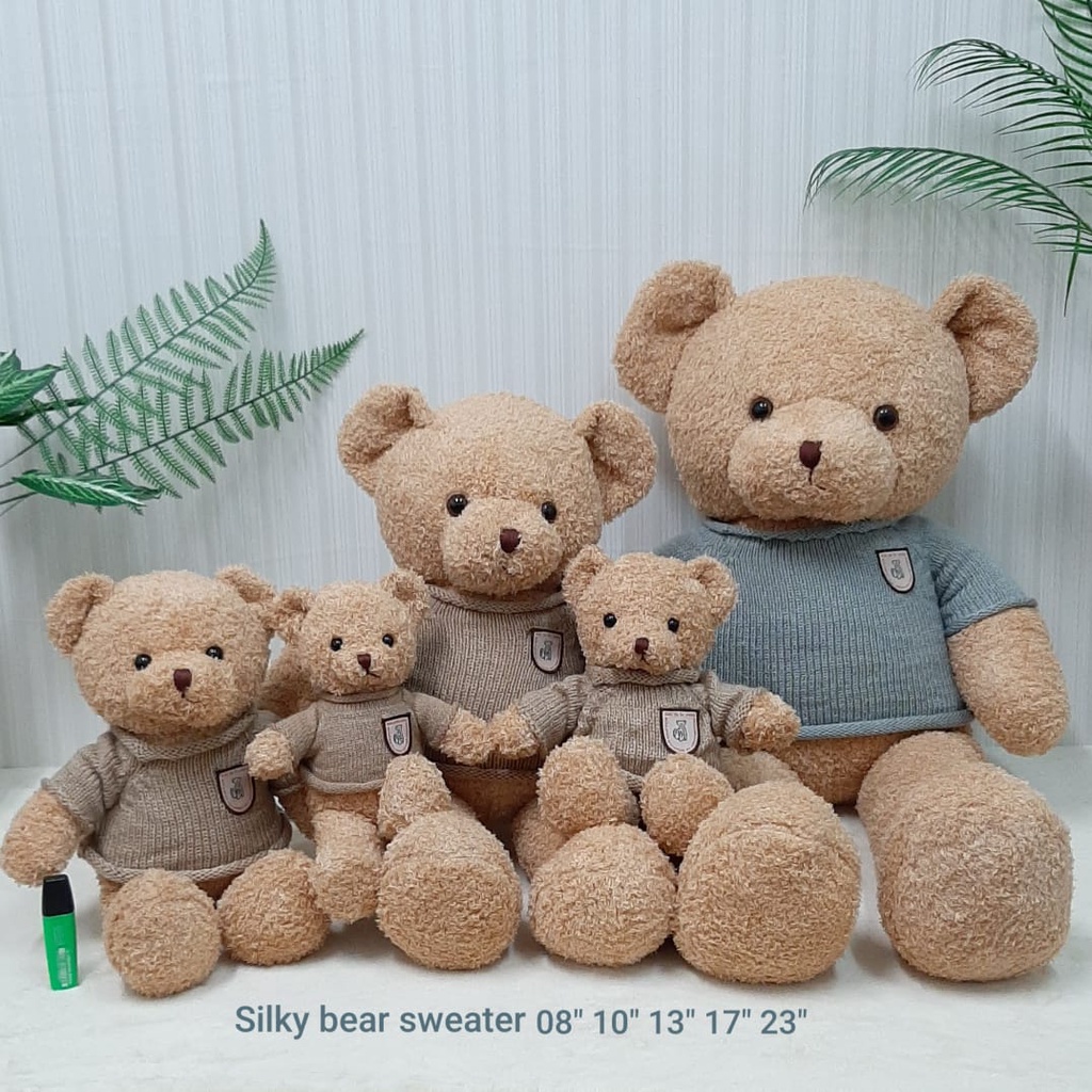 Boneka Teddy Bear Sweter Size 10&quot;/35cm/boneka beruang/Boneka teddy Baju Sweater Stripe/Boneka Bear Premium