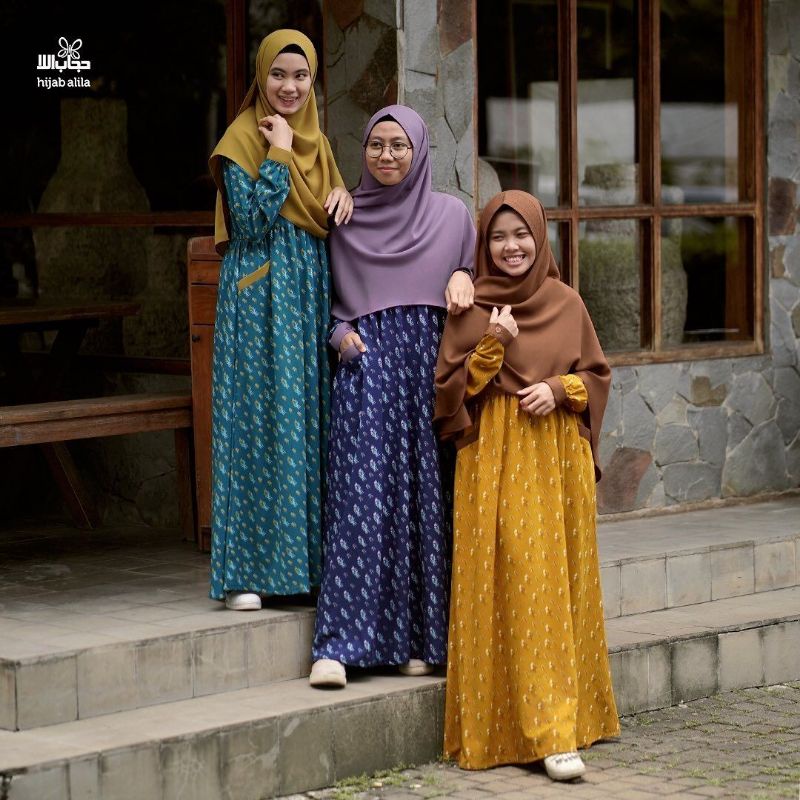 Gamis Zahwa Pomi Motif Hijab Alila