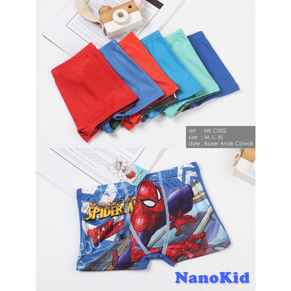 NANOKID | 3PCS | Celana Dalam Anak Segiempat / Boxer Anak Cowok Balita dan SD / art NK C001