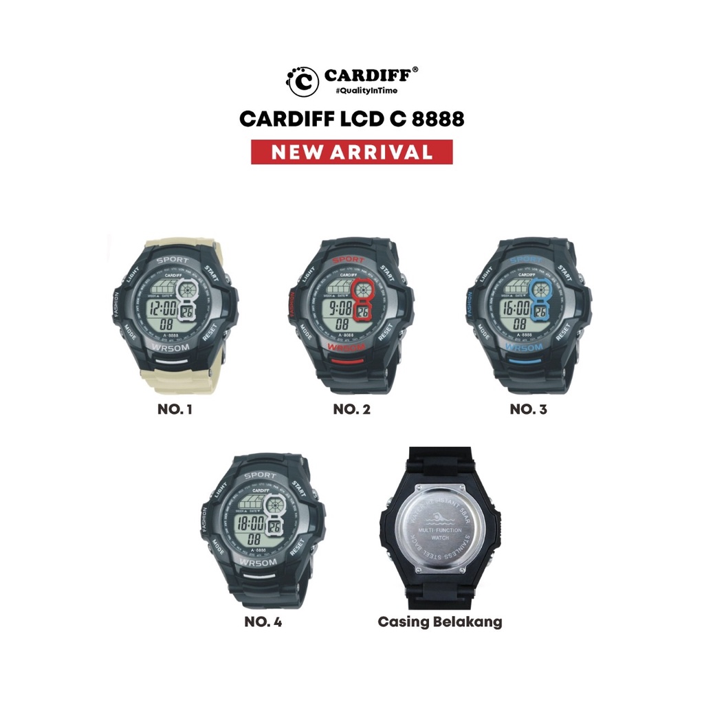 Jam Tangan Digital Murah Cardiff Anti Air LCD C 8888