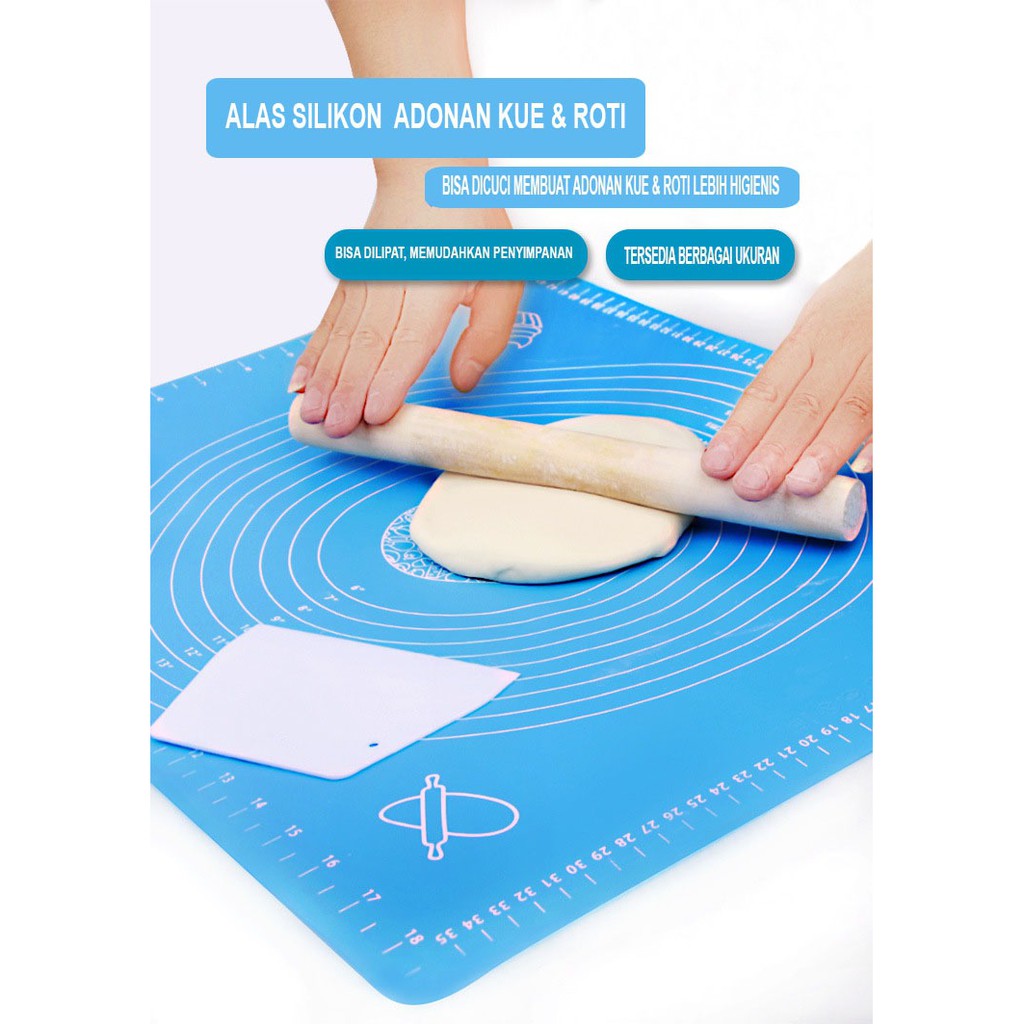 Alas Adonan Kue Silikon Anti Lengket Roller Adonan/Silicone Baking Mat