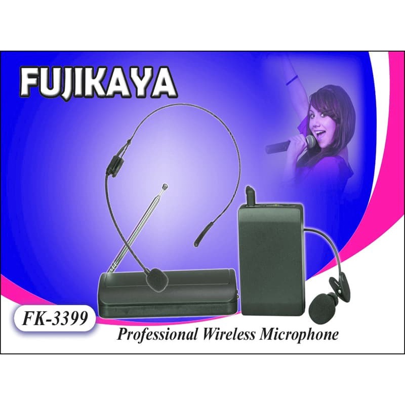 Fujikaya Fk 3399 Mic Wireless Microphone Clip On + Headset