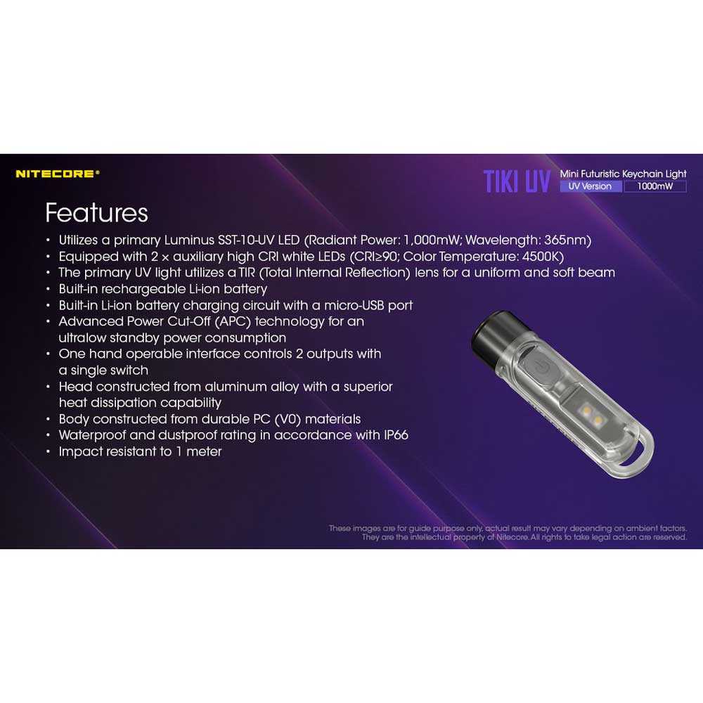 IDN TOOLS - Nitecore TIKI UV Mini Senter 365nm 1000mW