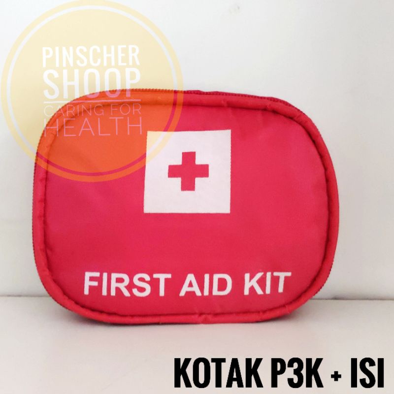 KOTAK P3K + ISI MERAH FIRST AID BAG (A)